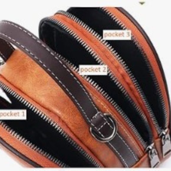 NWT Lightweight Small Crossbody-Shoulder Bag with handle-brown - Picture 4 of 8